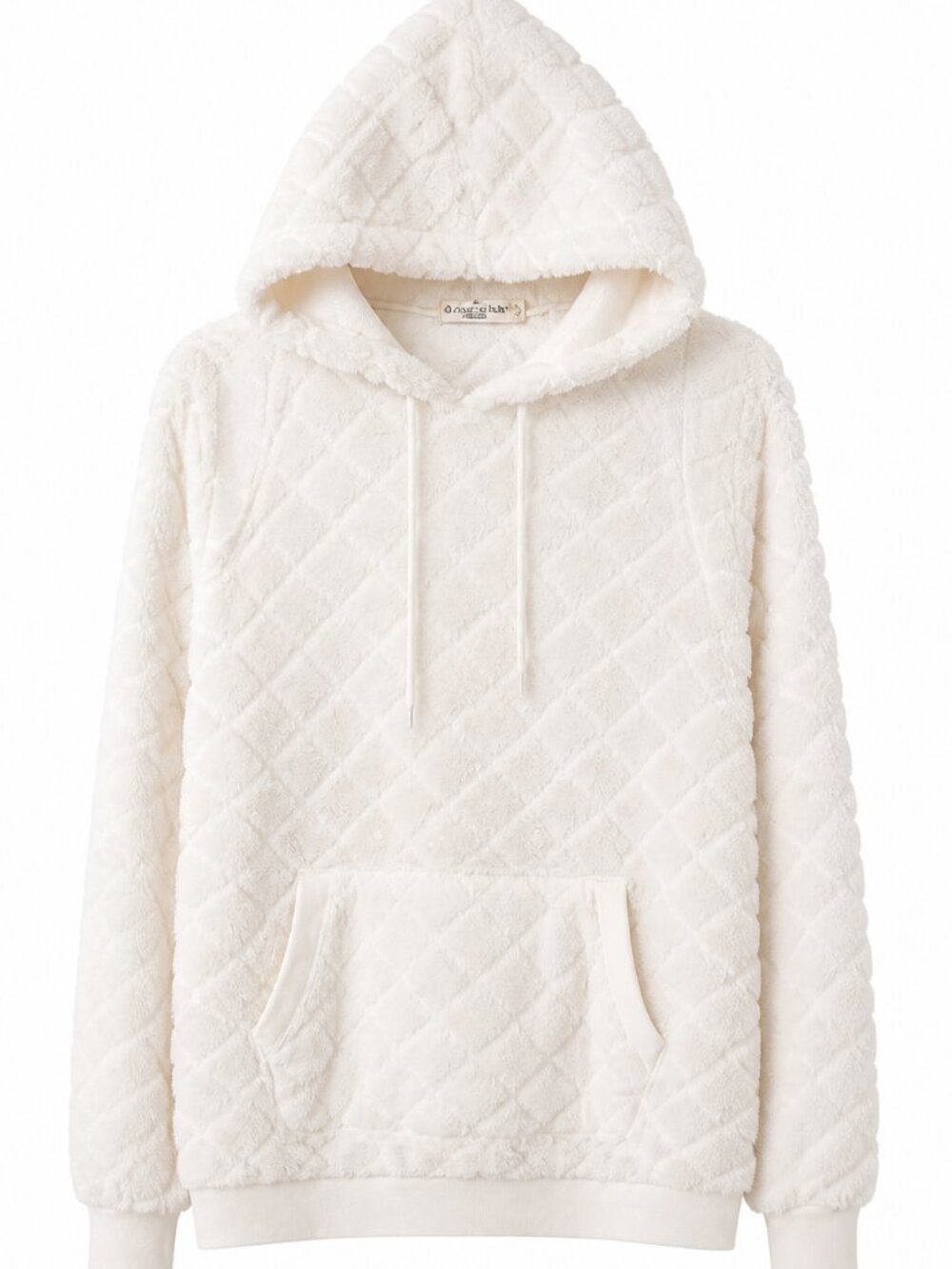 Chance or Fate Ivory Quilted Hoodie Sweater Large